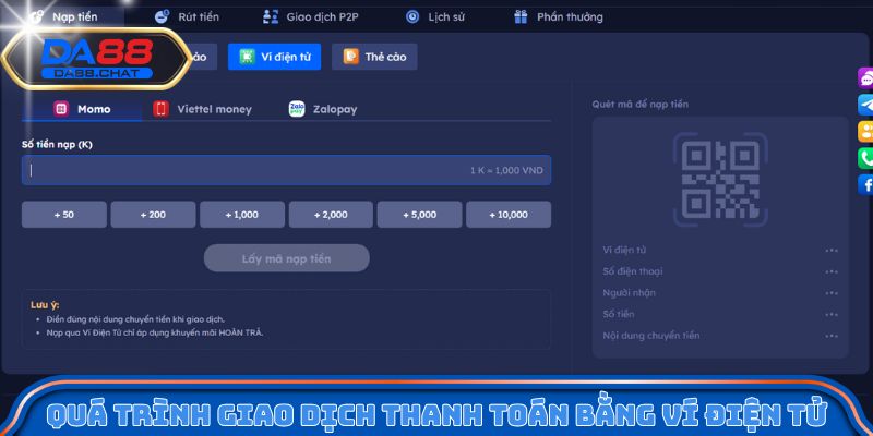 Quá trình giao dịch thanh toán bằng ví điện tử